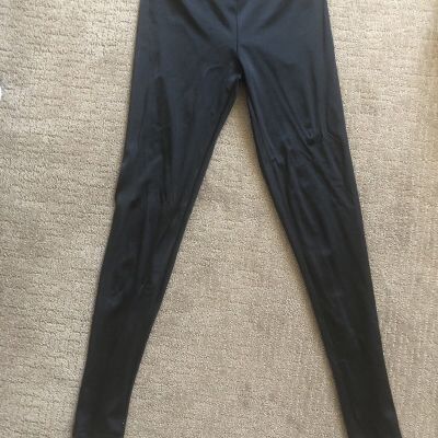 Pink Victoria’s Secret Womens VS Leggings Size S Shiny Black Pull On Full Length